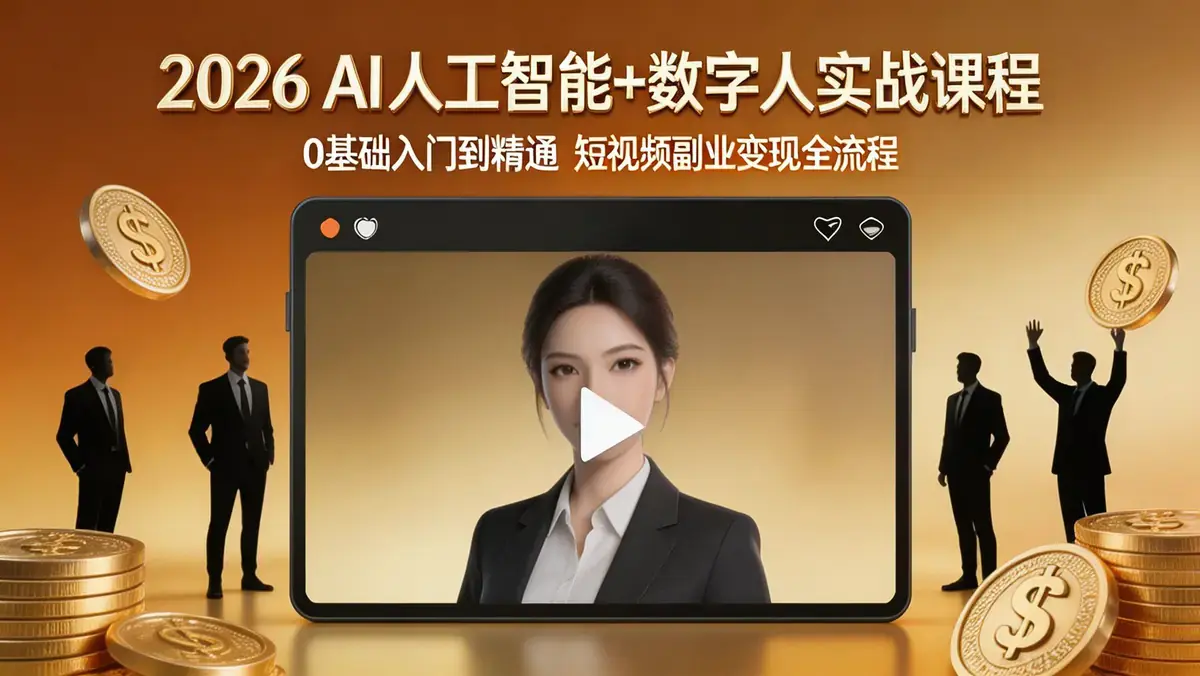 2026年AI人工智能+AI数字人·新手0基础入门到精通全流程